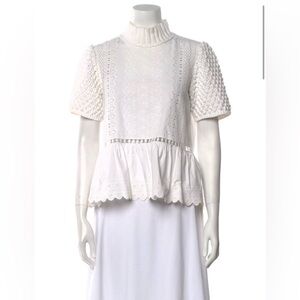 NBW- Sea New York- Mock Neck Short Sleeve Top- Size S